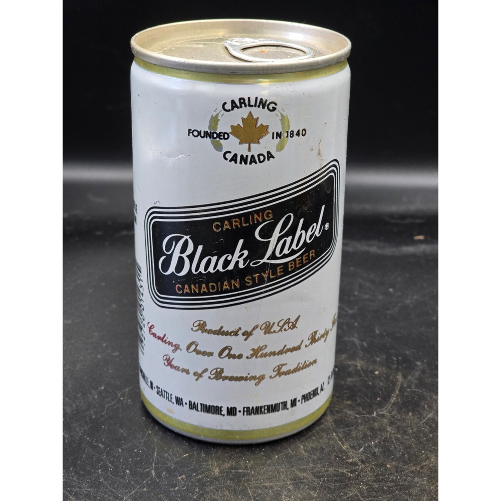 Vintage Carling 1980's Black Label Canadian Style Heileman Brew‎  Beer Can